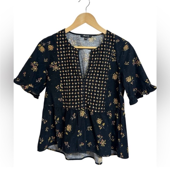 Madewell Corduroy Acorn Foulard Top Bohmeian Size Small - Picture 2 of 10